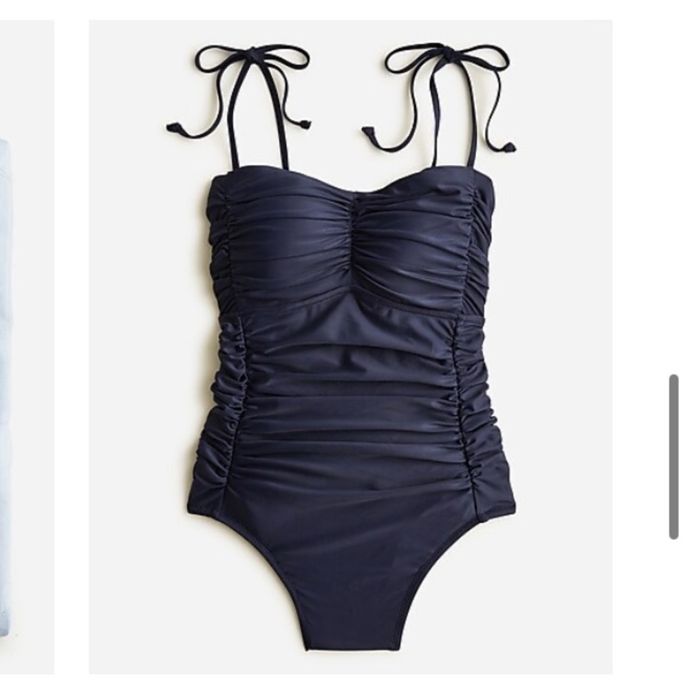 J.Crew women’s navy blue swim suit ruched sweetheart one piece